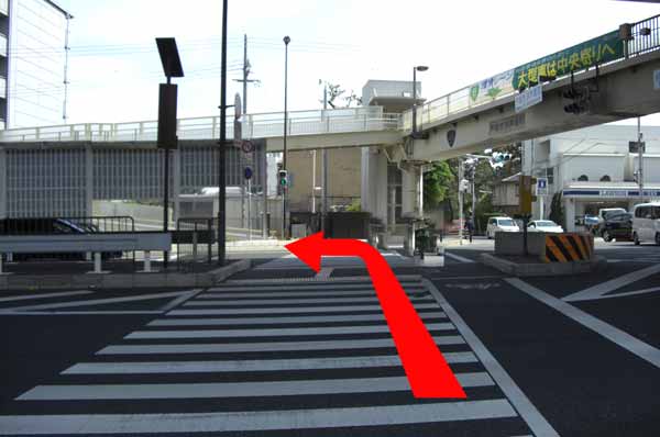 道順5　『精道』の交差点を渡り左手に進んでください。